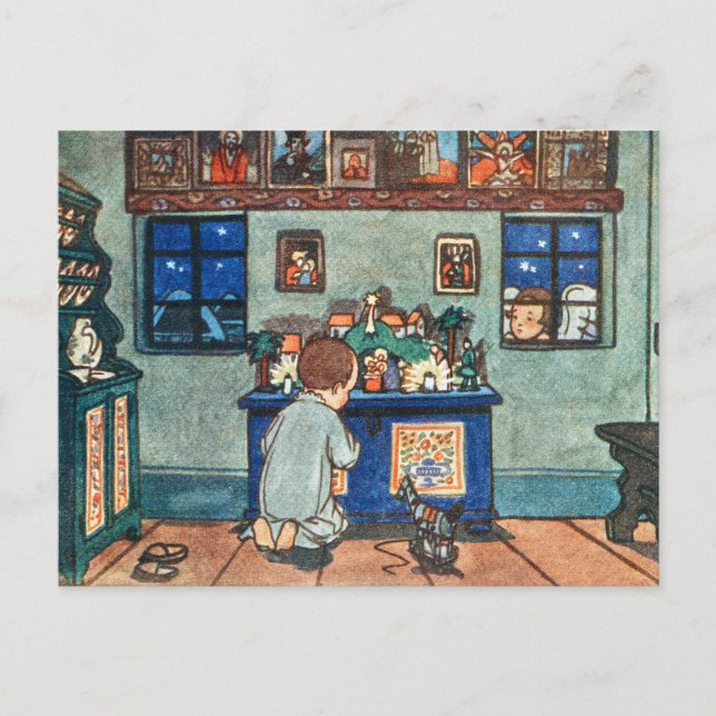 Postal Festiva Niño Rezando (Anverso)