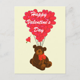 Postal Festiva Niños con peluche Valentines