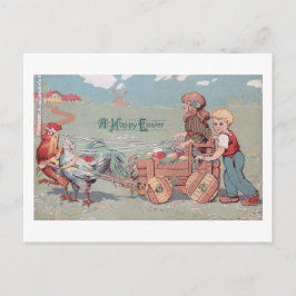 Postal Festiva Niños de la granja de cosecha de cosecha de vacas