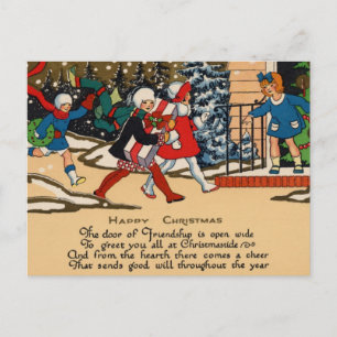 Postal Festiva Niños felices