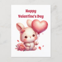 Niños felices Feliz conejito del Día de San Valent