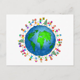 Postal Festiva Niños Navidades globales