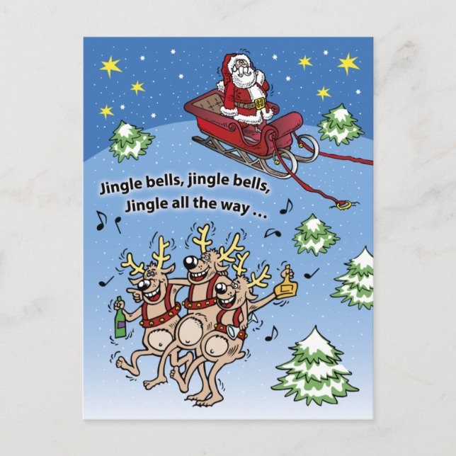 Postal Festiva No. 11 (vertical) de Papá Noel (Anverso)