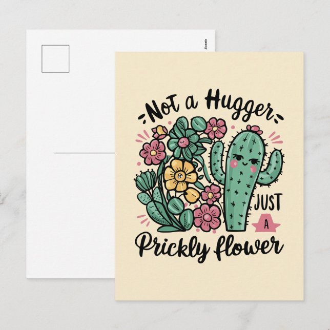 Postal Festiva No es solo una broma de cactus de flores (Anverso / Reverso)