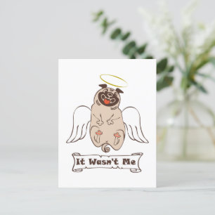 Postal Festiva No fue una cita graciosa de ángel pug de mí