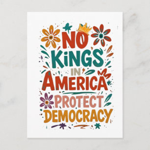 Postal Festiva No Hay Rey En La Democracia Americana 