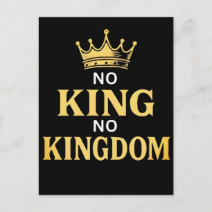 Postal Festiva No Kings Señal de Protesta Vertical 2025