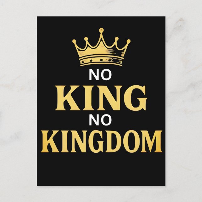 Postal Festiva No Kings Señal de Protesta Vertical 2025 (Anverso)
