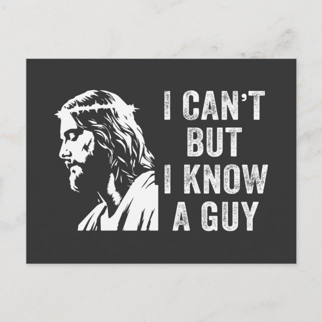 Postal Festiva No puedo pero conozco a un hombre cristiano (Anverso)