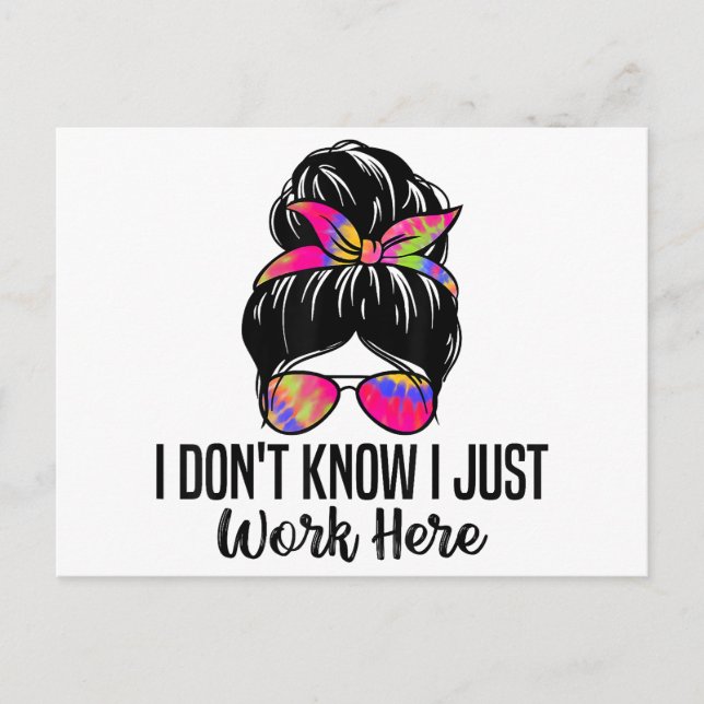 Postal Festiva No sé que solo trabajo aquí curiosas citas de sarc (Anverso)