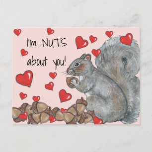 Postal Festiva No sé si eres una ardilla de corazón, San Valentín