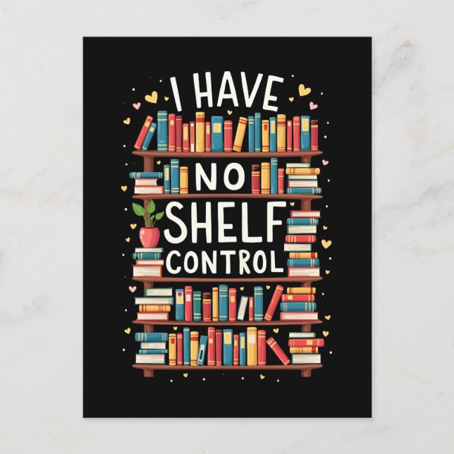 Postal Festiva No tengo una biblioteca divertida de control de pl (Anverso)