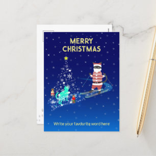 Postal Festiva Noche Calentadora del Corazón de Santa