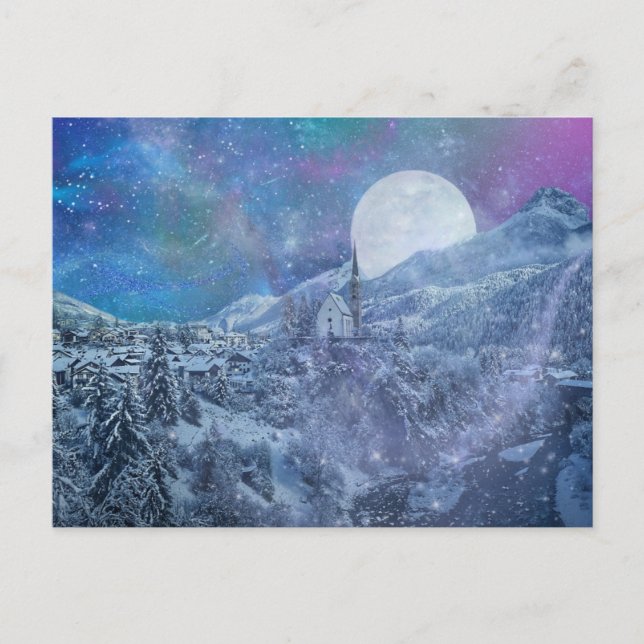 Postal Festiva Noche de invierno (Anverso)