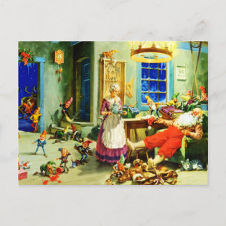 Postal Festiva Noche de Navidades de Santa Claus Relax