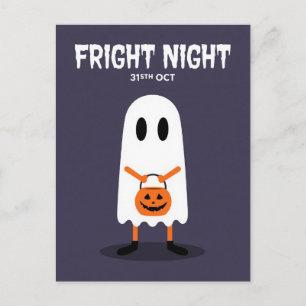 Postal Festiva Noche de Terror de Fantasma Lindo Halloween