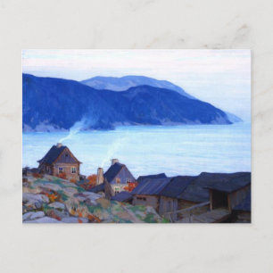 Postal Festiva Noche en la costa norte - Pintura de Gagnon