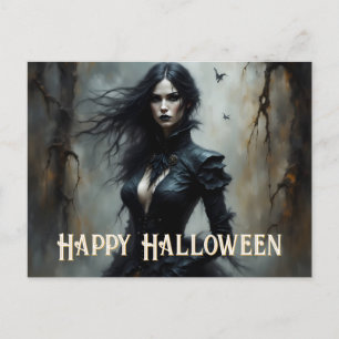 Postal Festiva Noche gótica de Halloween del misterio
