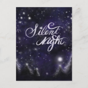 Postal Festiva Noche silenciosa - romántica escena de nieve de va