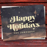 Postal Festiva Noche Starry Winter Sky Moda elegante moderna<br><div class="desc">El diseño se compone de fondo de cielo estrellado nocturno de invierno con atrevido estilo vintage serif Disponible aquí: http://www.zazzle.com/store/selectpartysupplies</div>