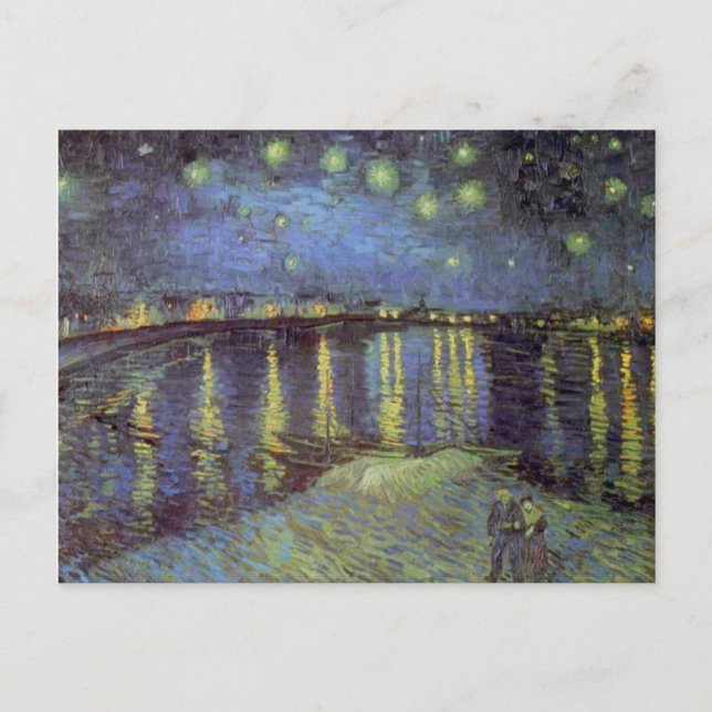 Postal Festiva Noche Van Gogh Starry Sobre Rhone (Anverso)