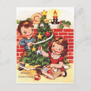 Postal Festiva Nochebuena navideña de los años 40