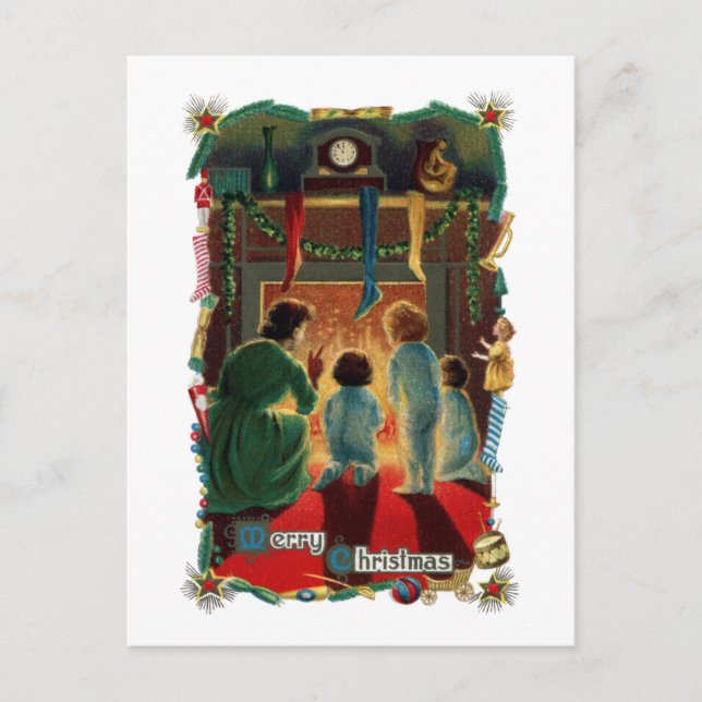Postal Festiva Nochebuena por el fuego (Anverso)