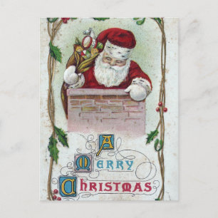 Postal Festiva Nochebuena vintage