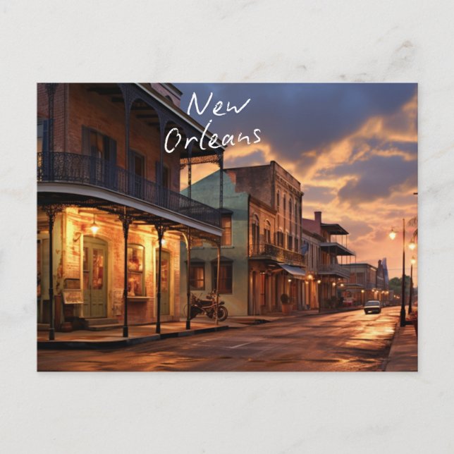 Postal Festiva "Noches de invierno en Nueva Orleans" (Anverso)