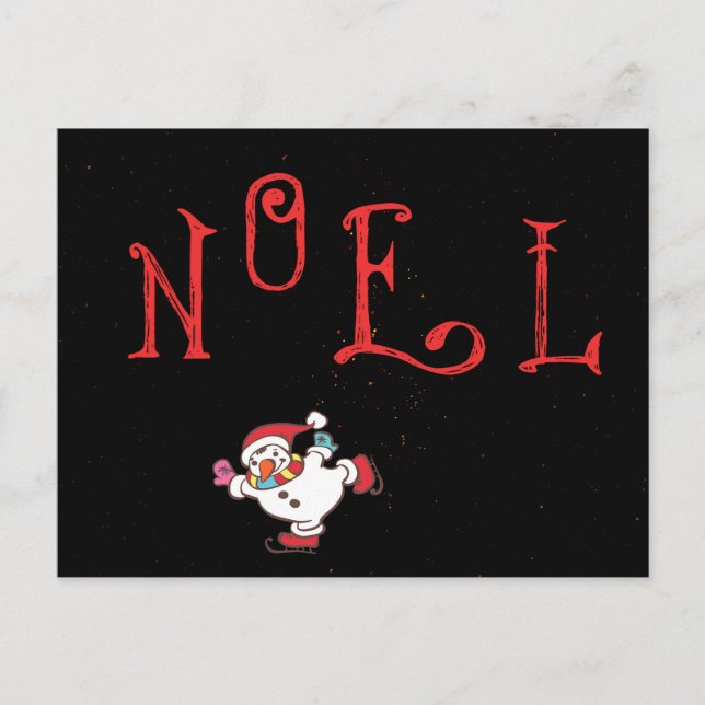Postal Festiva NOEL con Snowman (Anverso)