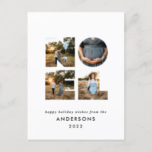 Postal Festiva Noel Navidades negrita moderno 4 foto simple Holid