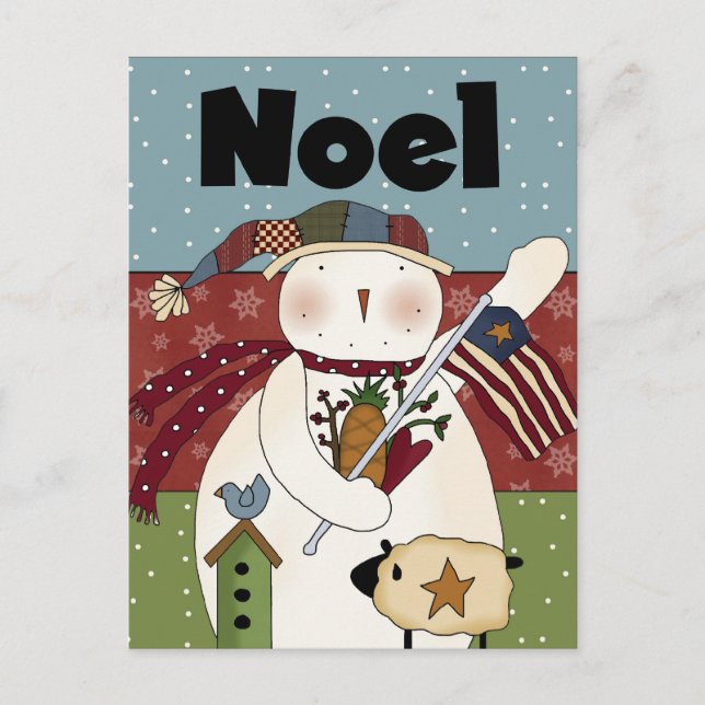 Postal Festiva Noel Snowman Card (Anverso)
