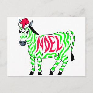 Postal Festiva Noel Zebra