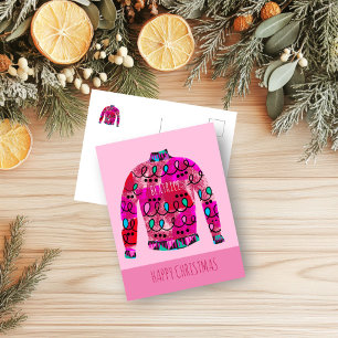Postal Festiva Nombrado patrón de suéter de Navidades feos