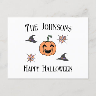 Postal Festiva Nombre de familia de Halloween