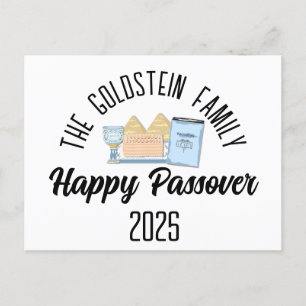 Postal Festiva Nombre de la familia personalizada de la Pascua
