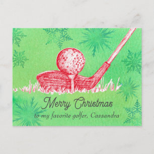 Postal Festiva Nombre personalizado del club de golf favorito par