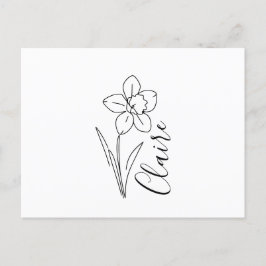 Postal Festiva Nombre personalizado Marzo daffodil Flor de nacimi