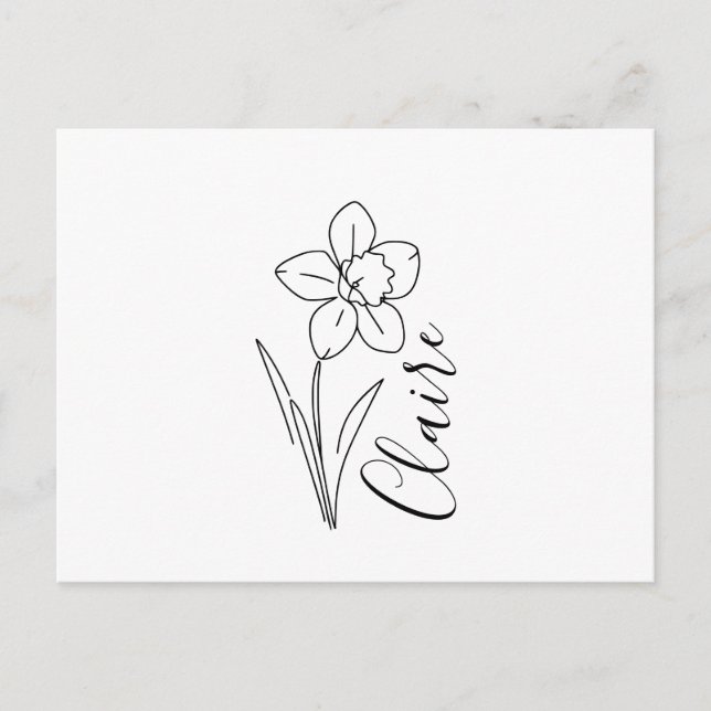 Postal Festiva Nombre personalizado Marzo daffodil Flor de nacimi (Anverso)