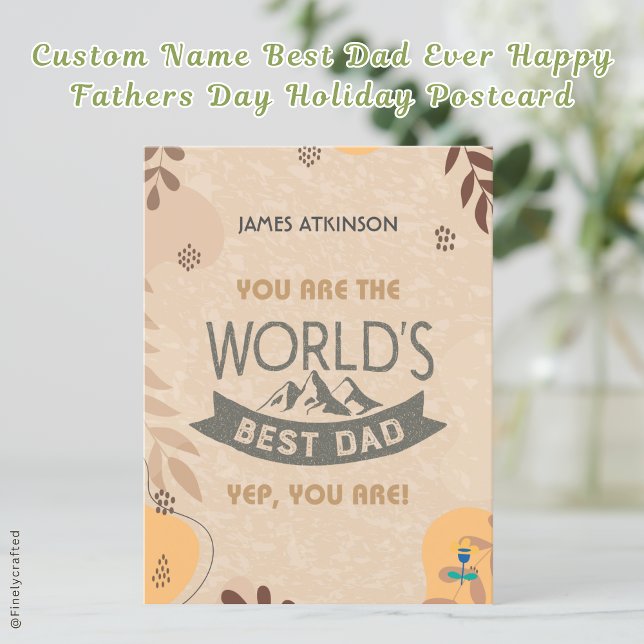 Postal Festiva Nombre Personalizado Mejor Padre Feliz Día de los  (Subido por el creador)