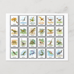 Postal Festiva Nombres de dinosaurios