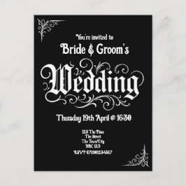 Postal Festiva Nombres personalizados de Bodas Metalizado de Blac