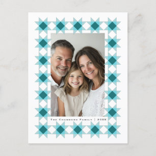 Postal Festiva Nórdico Star Frame Blue Aqua