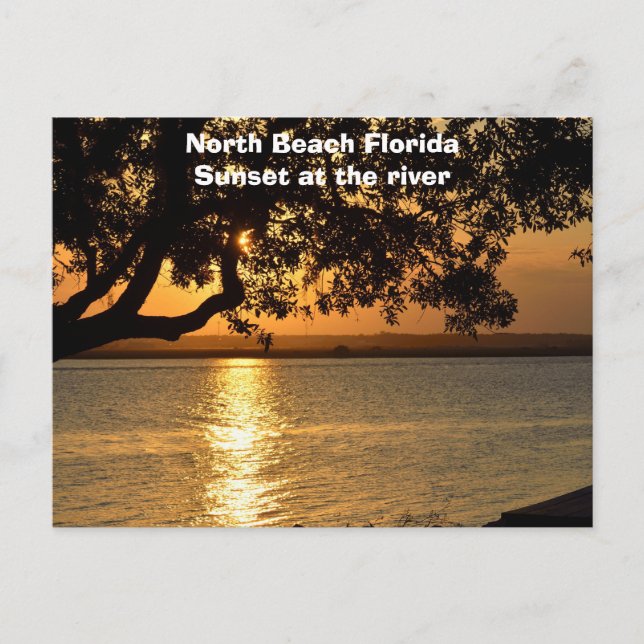 Postal Festiva North Beach, Florida Sunset Holiday Postcard (Anverso)