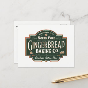 Postal Festiva North Pole Gingerbread Baking Company agregar mens