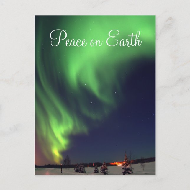 Postal Festiva Northern Lights Holiday Postcard (Anverso)