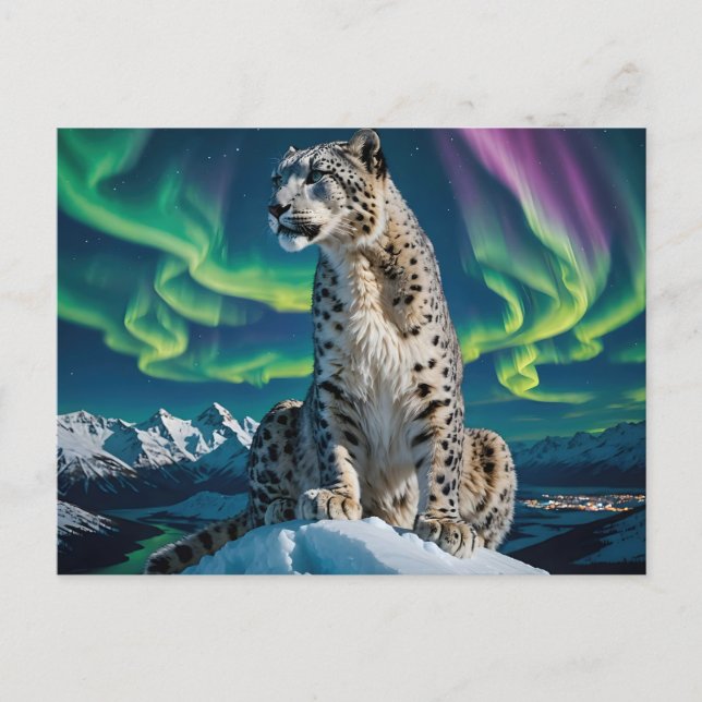 Postal Festiva “Northern Sky Wanderer” – Snow Leopard Portrait (Anverso)