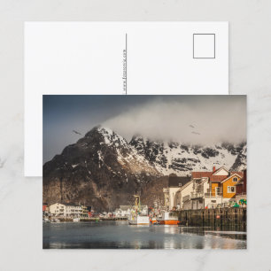 Postal Festiva Noruega Lofoten Henningsvaer