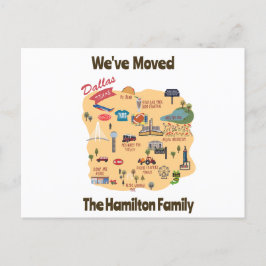 Postal Festiva Nos hemos mudado a Dallas Texas Postcard