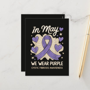 Postal Festiva Nosotros Vestimos Morado Conciencia de Fibrosis Qu